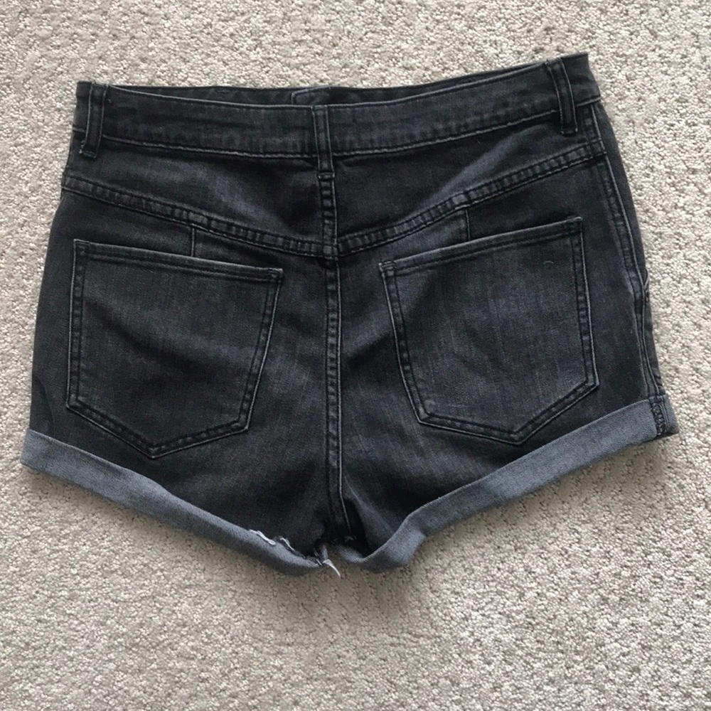 Black- Free People High-wasted Jean Shorts - Picture 2 of 2